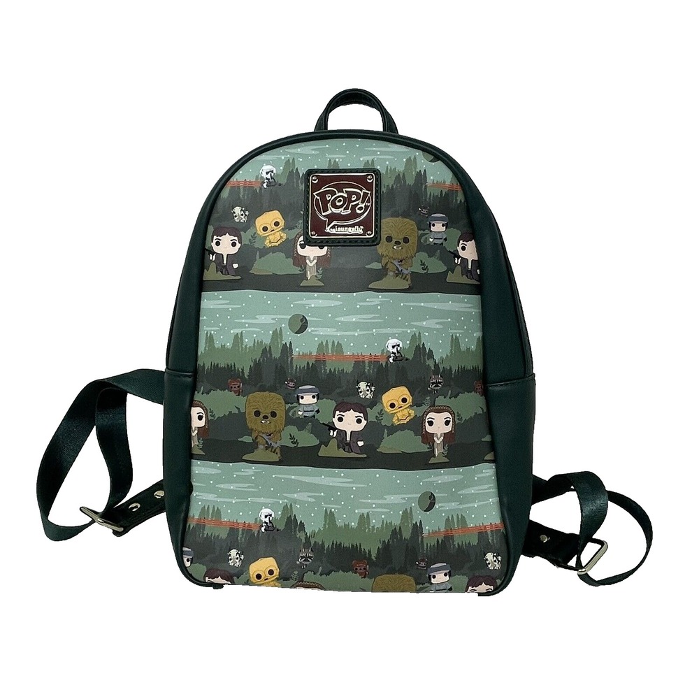 Loungefly POP Star Wars Hans Solo Princess Leia Endor Forest Green Mini Backpack